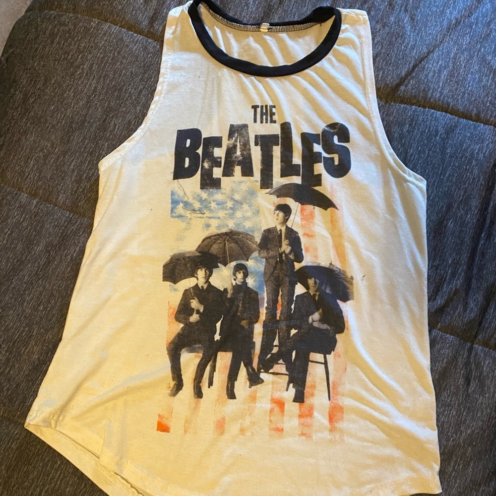 3/$20 Hot Topic The Beatles ringer tank top black white